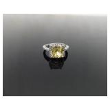 .925 Sterling Silver Citrine Ring Size 5.25