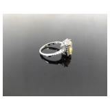 .925 Sterling Silver Citrine Ring Size 5.25