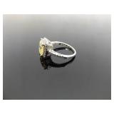.925 Sterling Silver Citrine Ring Size 5.25