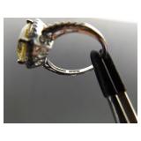 .925 Sterling Silver Citrine Ring Size 5.25