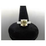 .925 Sterling Silver Citrine Ring Size 7