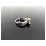 .925 Sterling Silver Citrine Ring Size 7