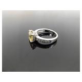 .925 Sterling Silver Citrine Ring Size 7