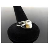 .925 Sterling Silver Genuine Pearl Calla Lily Ring Size 7