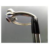 .925 Sterling Silver Genuine Pearl Calla Lily Ring Size 7