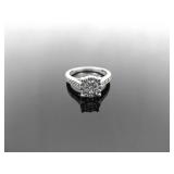 .925 Sterling Silver Diamond Accented Ring Size 7
