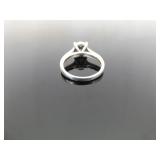 .925 Sterling Silver Diamond Accented Ring Size 7