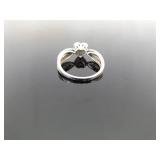 .925 Sterling Silver Diamond Accented Heart Ring Size 9