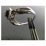 .925 Sterling Silver Diamond Accented Heart Ring Size 9