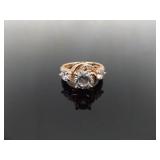.925 Sterling Silver Zirconia Rose Gold Ring Size 7