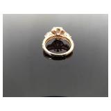.925 Sterling Silver Zirconia Rose Gold Ring Size 7