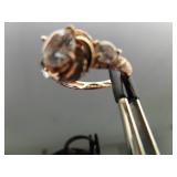 .925 Sterling Silver Zirconia Rose Gold Ring Size 7
