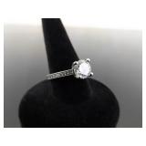 .925 Sterling Silver Zirconia Ring Size 5.5