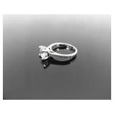 .925 Sterling Silver Zirconia Ring Size 5.5