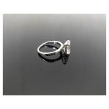 .925 Sterling Silver Oval Zirconia Ring Size 6.25