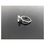 .925 Sterling Silver Oval Zirconia Ring Size 6.25
