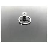 .925 Sterling Silver Oval Zirconia Ring Size 6.25