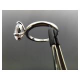 .925 Sterling Silver Oval Zirconia Ring Size 6.25