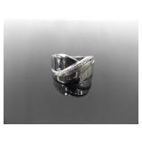 NEW .925 Sterling Silver Zirconia Crossover Band Ring Size 10