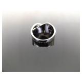 NEW .925 Sterling Silver Zirconia Crossover Band Ring Size 10