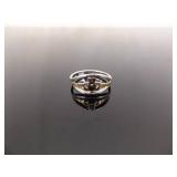 .925 Sterling Silver Gold Accented Irish Claddagh Ring Size 7