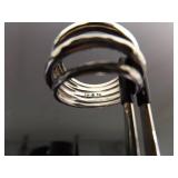 .925 Sterling Silver Hand Hammered Multi Band Ring Size 8