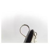 .925 Sterling Silver Navajo Turquoise Bear Claw Feather Dangle Hook Earrings