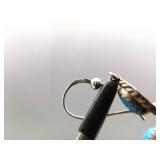 .925 Sterling Silver Navajo Turquoise Cabochon Dangle Hook Earrings