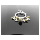 .925 Sterling Silver Sea Foam Green Dangle Hook Hoop Earrings