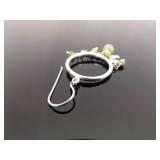 .925 Sterling Silver Sea Foam Green Dangle Hook Hoop Earrings