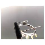 .925 Sterling Silver Sea Foam Green Dangle Hook Hoop Earrings