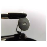 .925 Sterling Silver Azurite Cabochon Hinged Clasp Dangle Hook Earrings