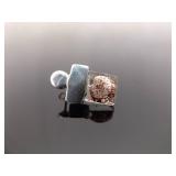 .925 Sterling Silver Purple Molten Post Earrings