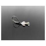 NEW .925 Sterling Silver Crystal Puppy Hinged Clasp Dangle Hook Earrings