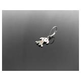 NEW .925 Sterling Silver Crystal Puppy Hinged Clasp Dangle Hook Earrings