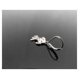 NEW .925 Sterling Silver Crystal Puppy Hinged Clasp Dangle Hook Earrings