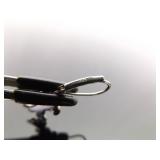 NEW .925 Sterling Silver Crystal Puppy Hinged Clasp Dangle Hook Earrings