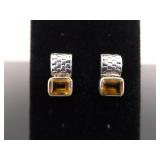 .925 Sterling Silver Citrine Post Earrings