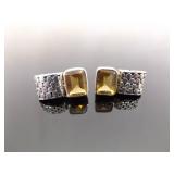 .925 Sterling Silver Citrine Post Earrings