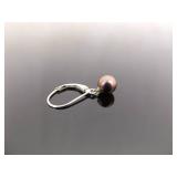 .925 Sterling Silver Genuine Pearl Hinged Clasp Dangle Hook Earrings