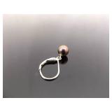 .925 Sterling Silver Genuine Pearl Hinged Clasp Dangle Hook Earrings