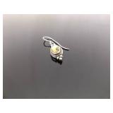 .925 Sterling Silver Abalone Cabochon Dangle Hook Earrings