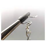 New .925 Sterling Silver Gold Accented Leaf Dangle Hook Earrings