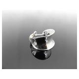 .925 Sterling Silver Thick Hoop Hinged Clasp Post Earrings