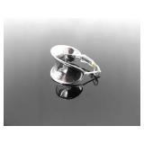 .925 Sterling Silver Thick Hoop Hinged Clasp Post Earrings