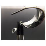 .925 Sterling Silver Thick Hoop Hinged Clasp Post Earrings