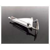 .925 Sterling Silver Sail Boat Brooch