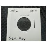 1886 Indianhead - High Grade, Semi-Key Date, XF+ or Better, Beautiful Coin