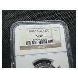 1998 S SP69 SMS Matte Silver Kennedy Half. Low Mintage-Important Specimen for Any Half Dollar Collection