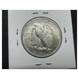 1941 S Uncirculated Walking Liberty Half, Very Slight Black Deposits on Reverse Rim Otherwise Full Mint Lustre and Blemish Free